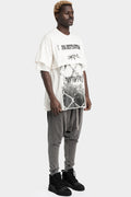 Oversized layered printed T-Shirt, Off White