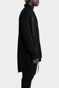 Oversized wool crepe zip cardigan