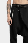 Drop crotch wool blend trousers