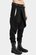 Drop crotch wool blend trousers