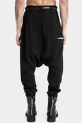 Drop crotch wool blend trousers