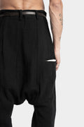 Drop crotch wool blend trousers