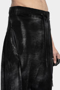 Relaxed drop crotch knit pants, Black spray