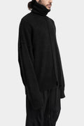 Piped seams turtleneck knit sweater