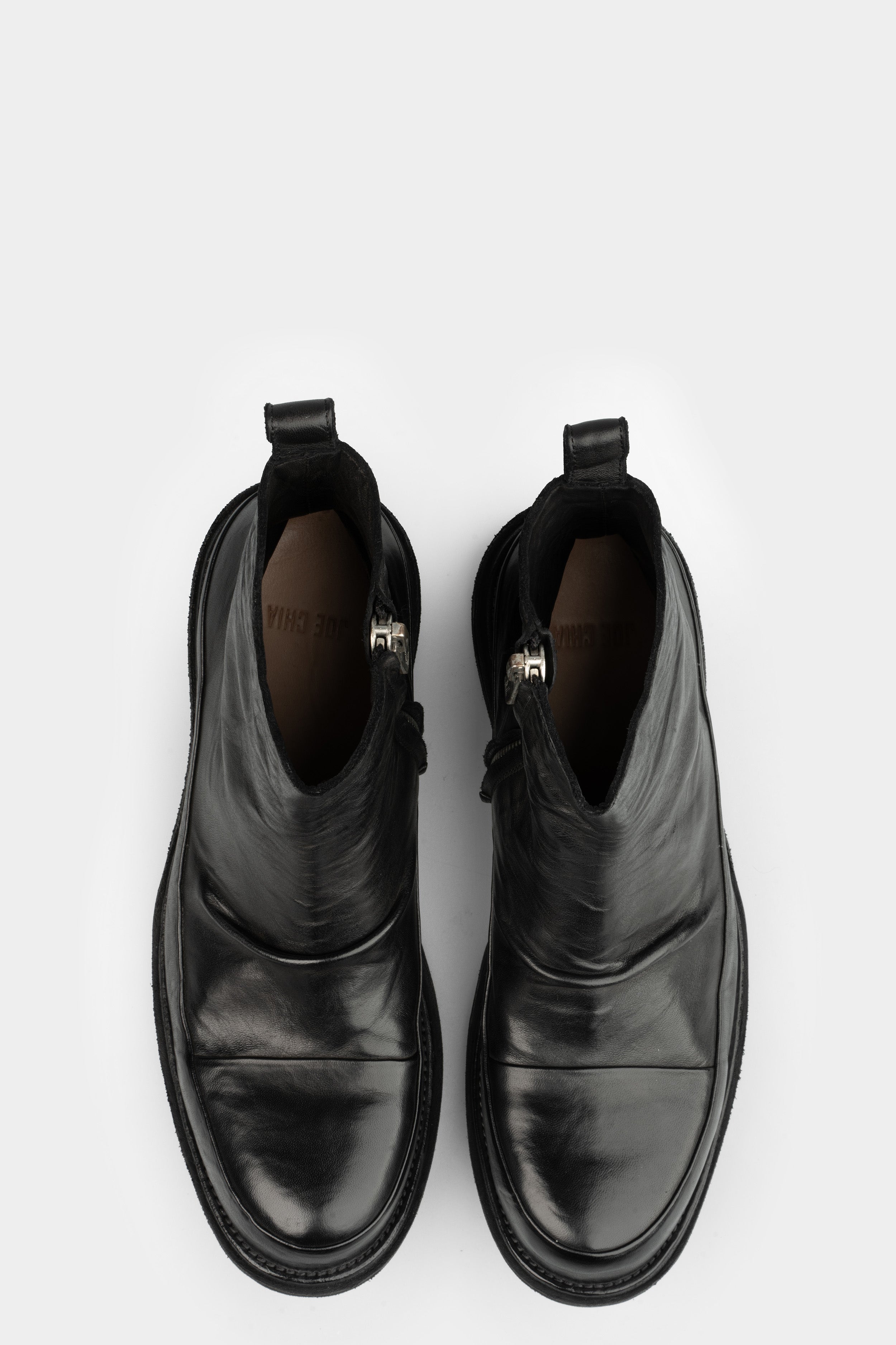 JOE CHIA | AW24 - Mid top zip horse leather boots, FT2301 – ORIMONO.eu