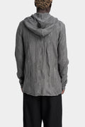 La Haine Inside Us | AW24 - Intarsia knit zip up hooded sweatshirt, Grey