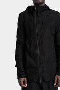 La Haine Inside Us | AW24 - Intarsia knit zip up hooded sweatshirt, Black