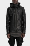 D.Hygen | AW25 - Hooded leather jacket, ST105-0225A