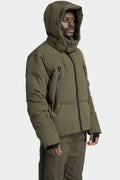 Detachable hood down jacket, Army Green