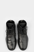 Low top laced leather boots w back zip