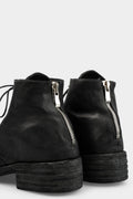 Low top laced leather boots w back zip