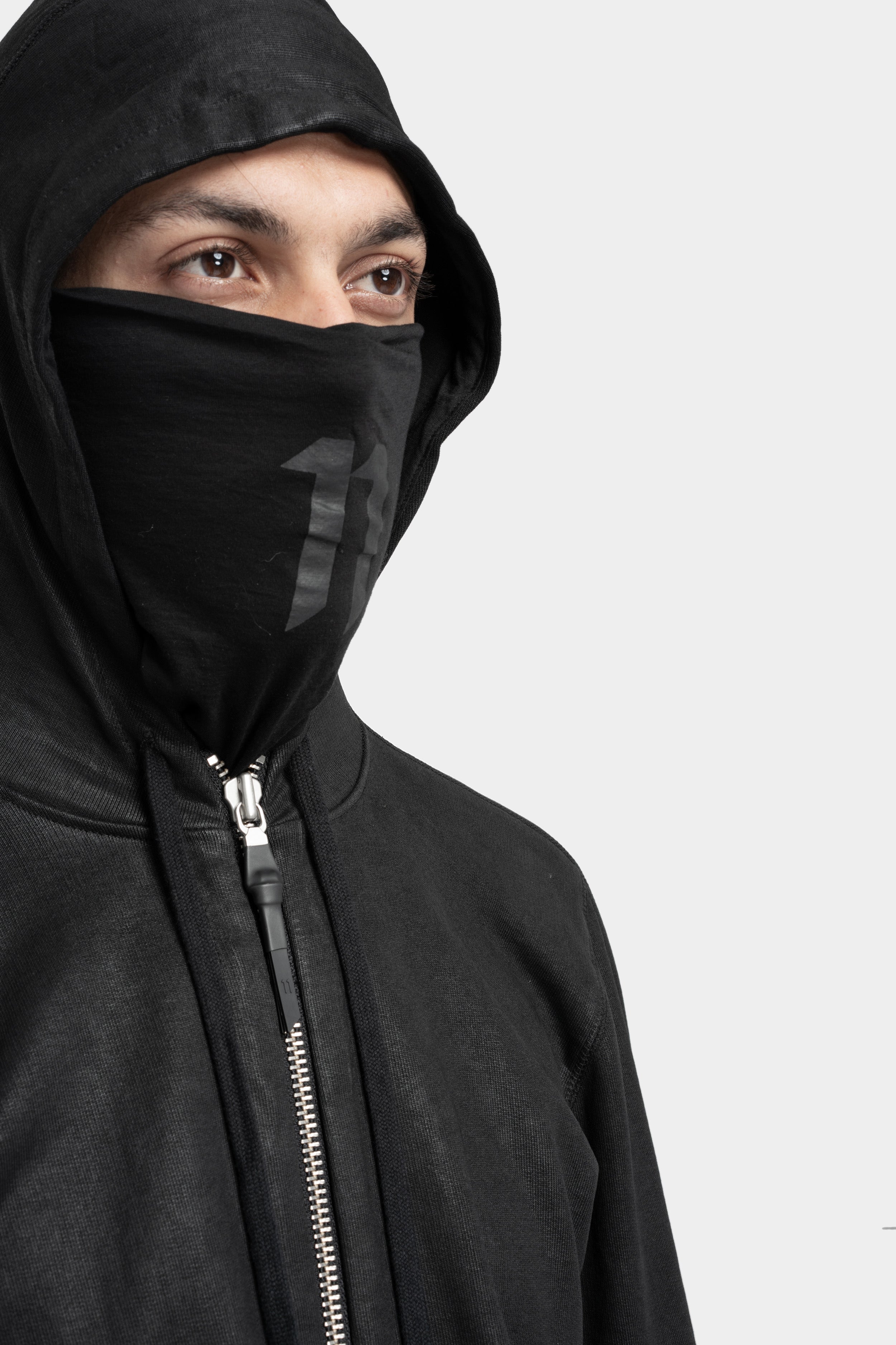 11 By Boris Bidjan Saberi | Z2B Hooded zip up sweater, Coated