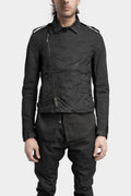 Coated biker jacket