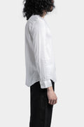 Collarless shirt, White