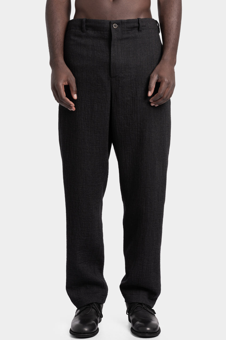 Structured wool pull-on pants