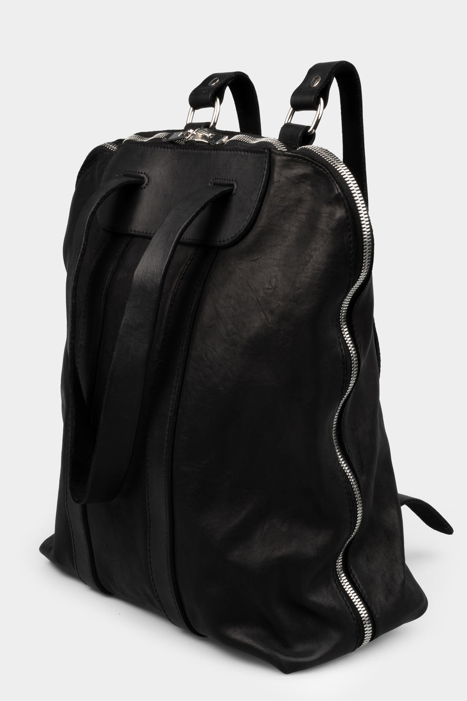Lined zip leather backpack | GB6