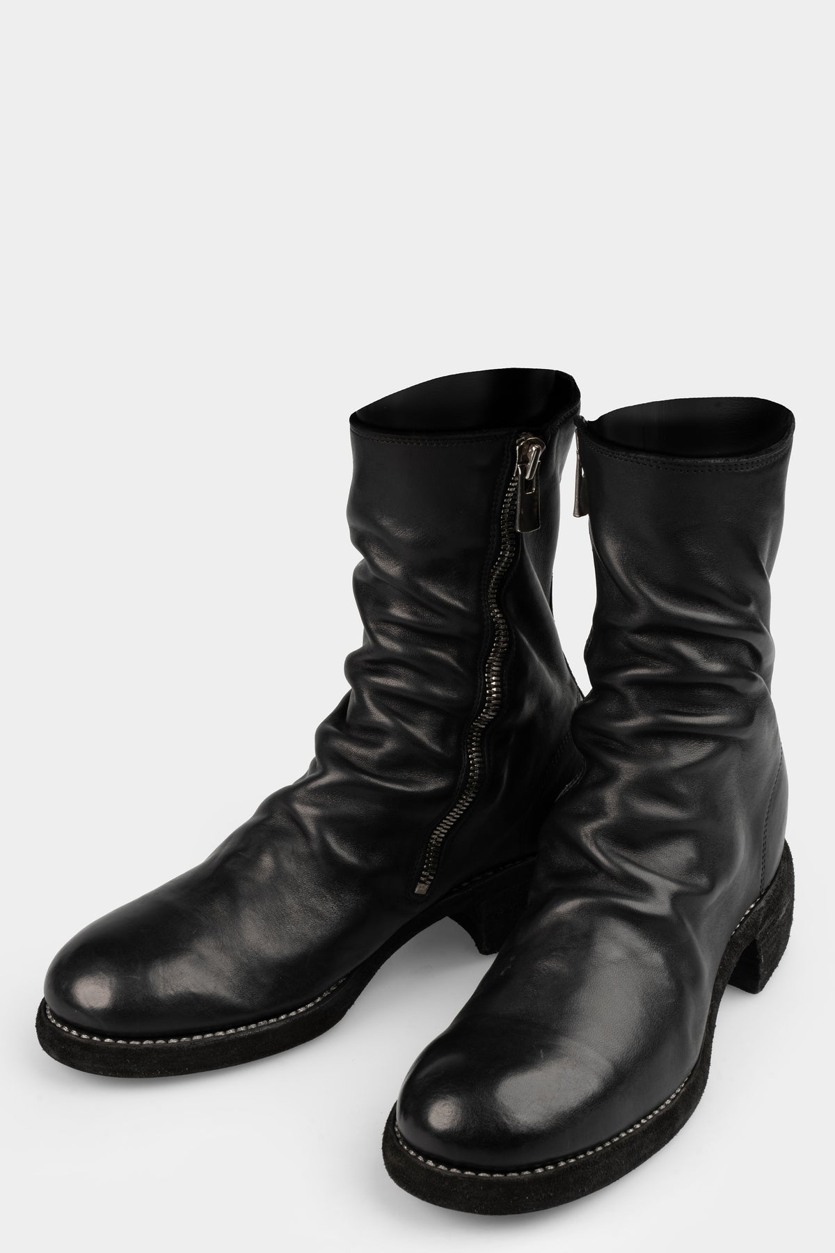 Guidi Side zip mid-top leather boots 798LZX
