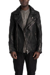 Incarnation | Scar stitch leather biker jacket, Deep black 11-41587S