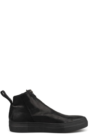 Incarnation | Low front zip leather sneakers, 11V-71167