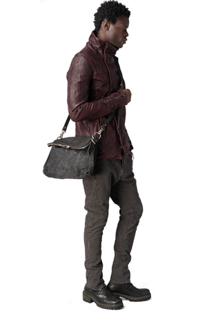 Incarnation | Nubuck leather shoulder bag, Dark Charcoal