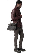 Incarnation | Nubuck leather shoulder bag, Dark Charcoal