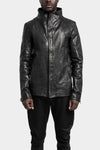 Incarnation | High neck hidden zip leather jacket