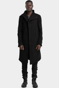 Incarnation | AW25 - Asymmetrical fly front high neck coat, 86-5450