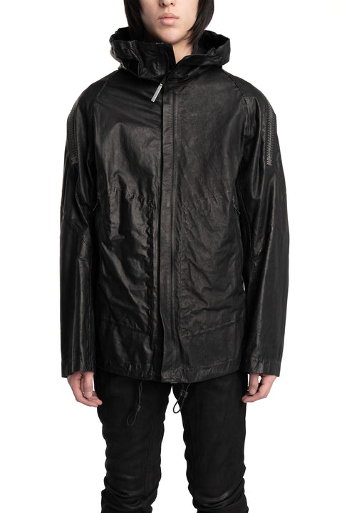 Isaac Sellam | SS26 - Hooded Membrane Leather Jacket, PREVENANT