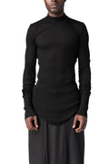 Julius_7 | AW26 - Ribbed high neck long sleeve top, Black 957CUM5