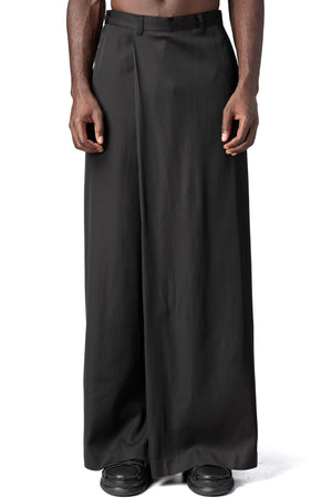 Julius_7 | AW26 - Wrap panel draped trousers, Black 957PAM1
