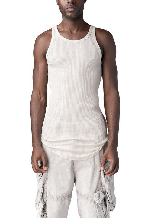 Julius_7 | AW26 - Ribbed long tank top, Plaster 957CUM7