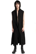 Julius_7 | SS26 - Draped Sleeveless Longline Jacquard Vest, 937VEM1