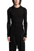 Julius_7 | SS26 - Silk Mix Crewneck Lightweight Sweater Black 937CUM25