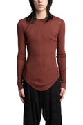 Julius_7 | SS26 - Silk Mix Crewneck Lightweight Sweater, Blood Red 937CUM25