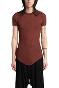 Julius_7 | SS26 - Silk Mix Crewneck Lightweight T-Shirt, Blood Red 937CUM26
