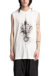Julius_7 | SS26 - Printed Sleeveless T-Shirt, White 937CPM3