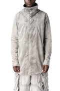 Julius_7 | AW26 - High collar twill shirt, Smog 957SHM1