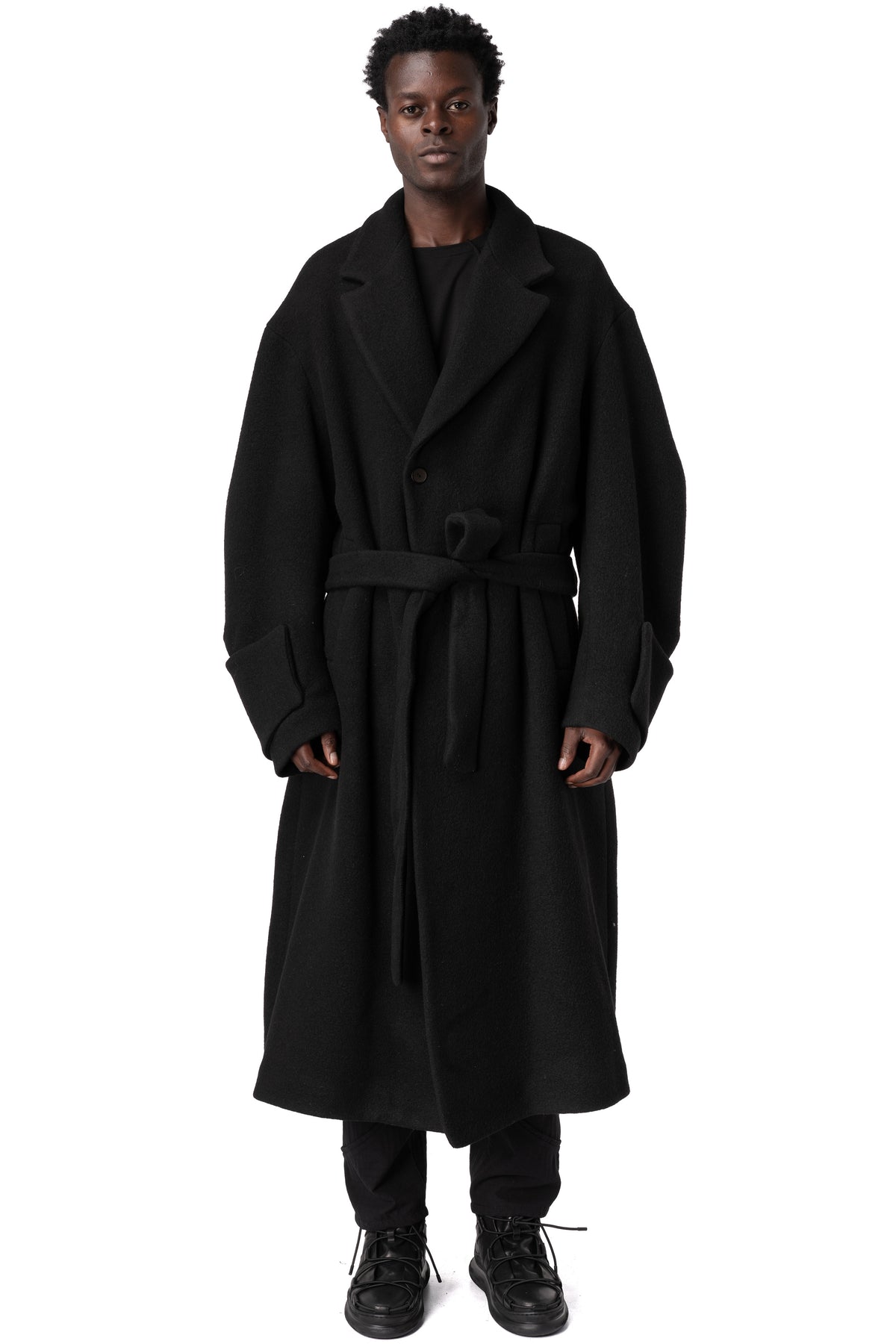 La Haine Inside Us | AW26 - Long wool-blend overcoat, Black M1367
