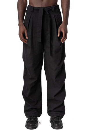 La Haine Inside Us | AW26 - Textured cotton trousers, Black M1366