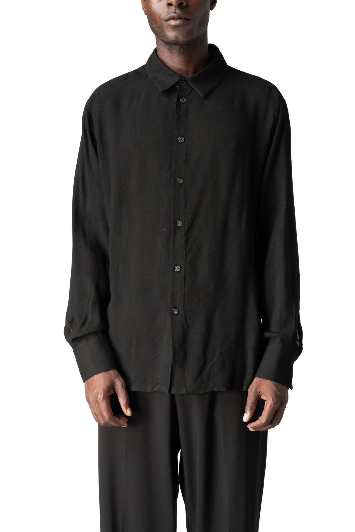 La Haine Inside Us | AW26 - Regular gauze viscose shirt, Black M1307