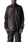 La Haine Inside Us | AW26 - Oversized rubberized denim jacket, Black M1310