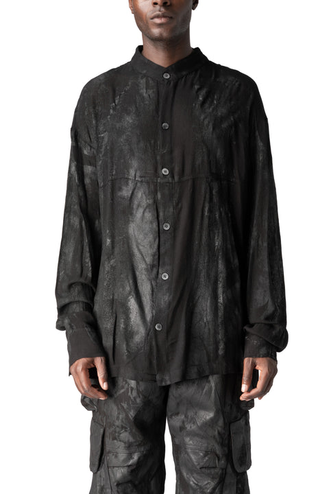 La Haine Inside Us | AW26 - Rubberized viscose-wool shirt, Black M1313