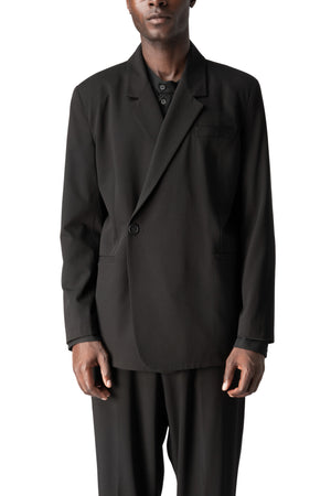 La Haine Inside Us | AW26 - Oversized fluid wool-blend jacket, Black M1316