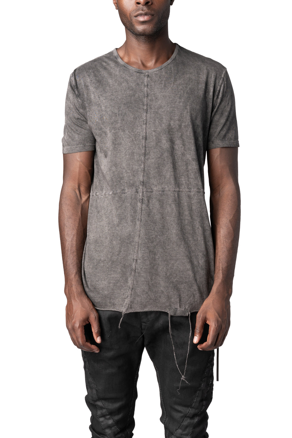 Panelled crew neck cotton t-shirt, Antra Wash
