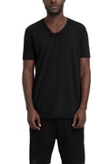 MD75 | SS26 - Embroidered cotton t-shirt, Black resin MD13252