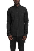 MD75 | SS26 - Scar-stitch cotton shirt, Black wash MD13283C