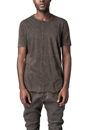 MD75 | AW26 - Panelled crew neck cotton t-shirt, Brown Wash MD13150