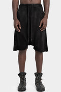 MD75 | SS25 - Drop crotch Knit cotton shorts, Black spray, MD12230
