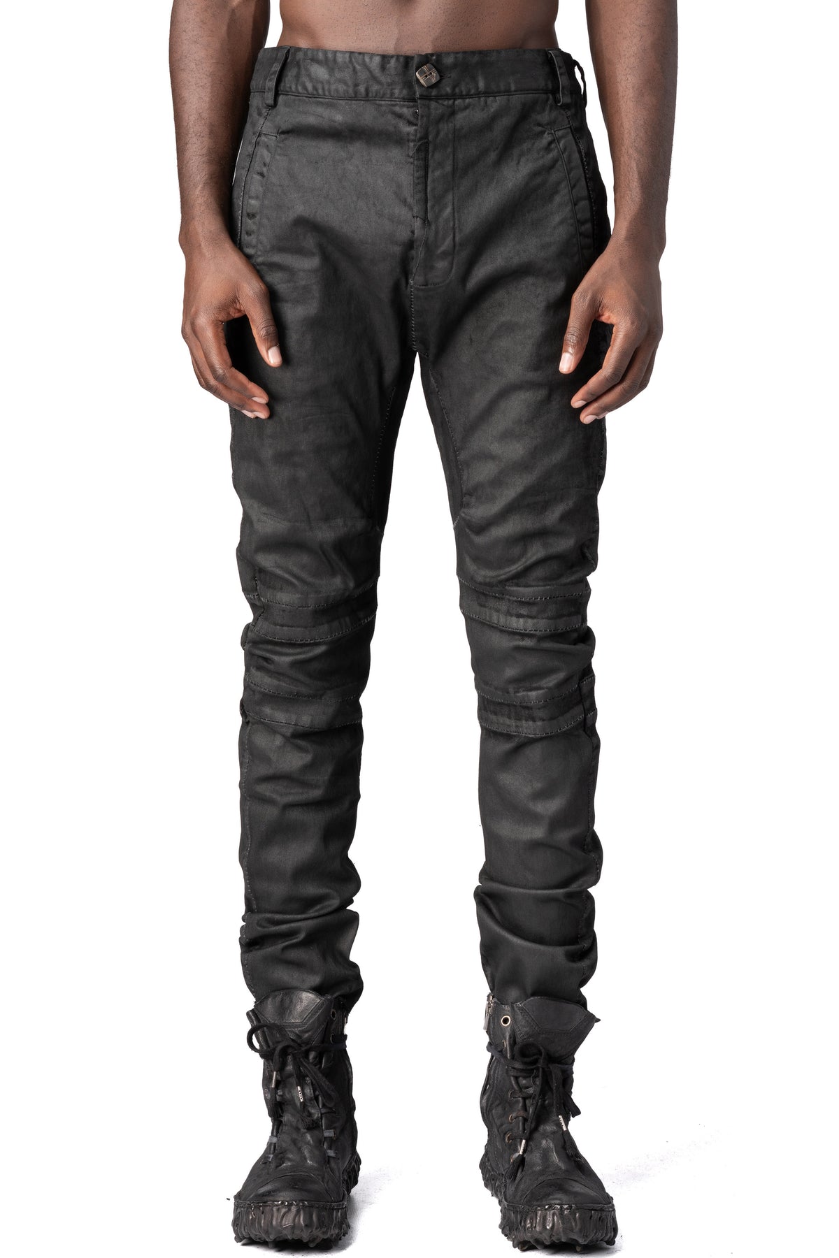 MD75 | AW26 - Zip detail slim stretch cotton pants, MD13169