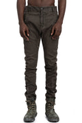 MD75 | SS26 - Woven Stretch Linen Pants, Military Resin MD13277L